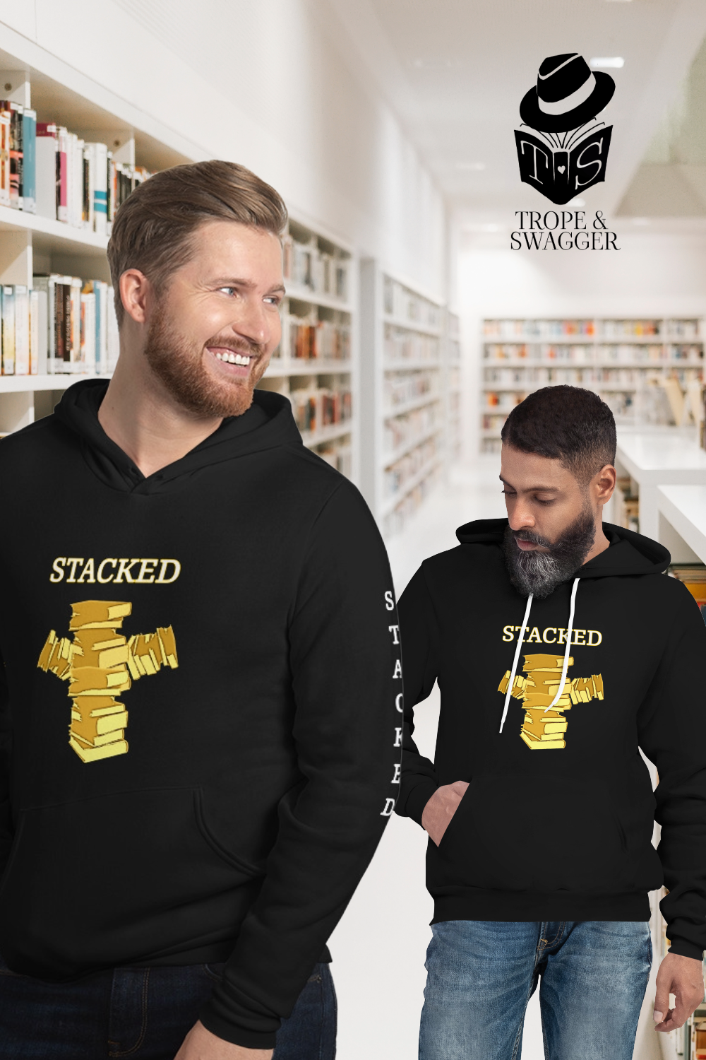 Stacked Book Lover Hoodie, Flexing Books Graphic Sweatshirt, BookTok Gift
