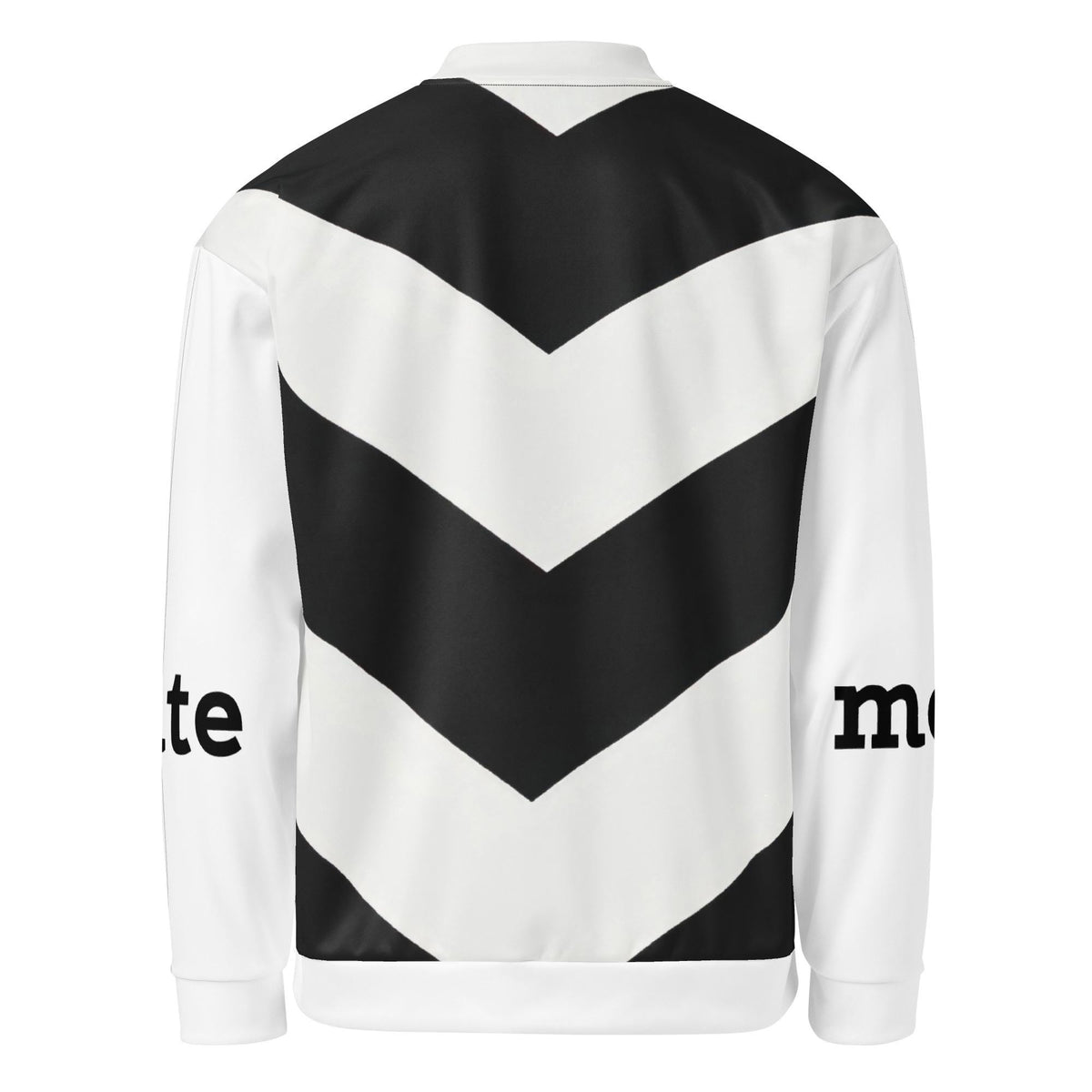 Meet Cute Bomber Jacket, Black and White Chevron Zip | Bookish Romance Streetwear, Luxury BookTok Gift for Romance Reader