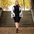 Meet Cute Bomber Jacket, Black and White Chevron Zip | Bookish Romance Streetwear, Luxury BookTok Gift for Romance Reader