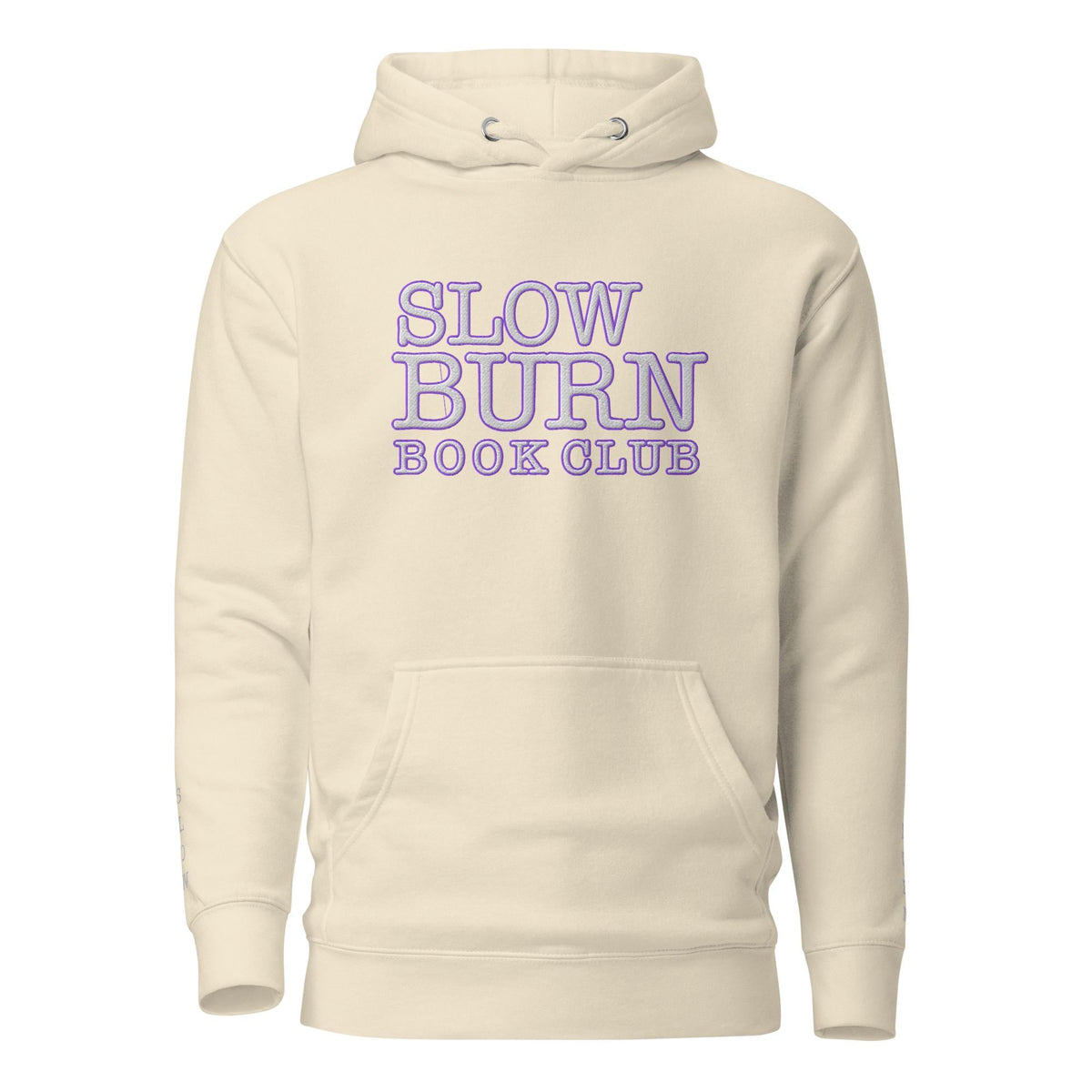 Etsy Product Title  Embroidered Slow Burn Book Club Hoodie, Bookish Romance Reader Sweatshirt with SLOW BURN embroidered sleeves